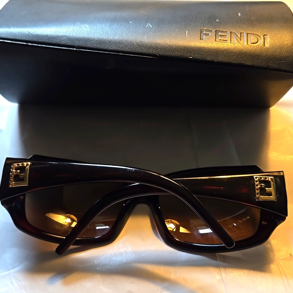 Fendi Brown Sunglasses with Gold Accents